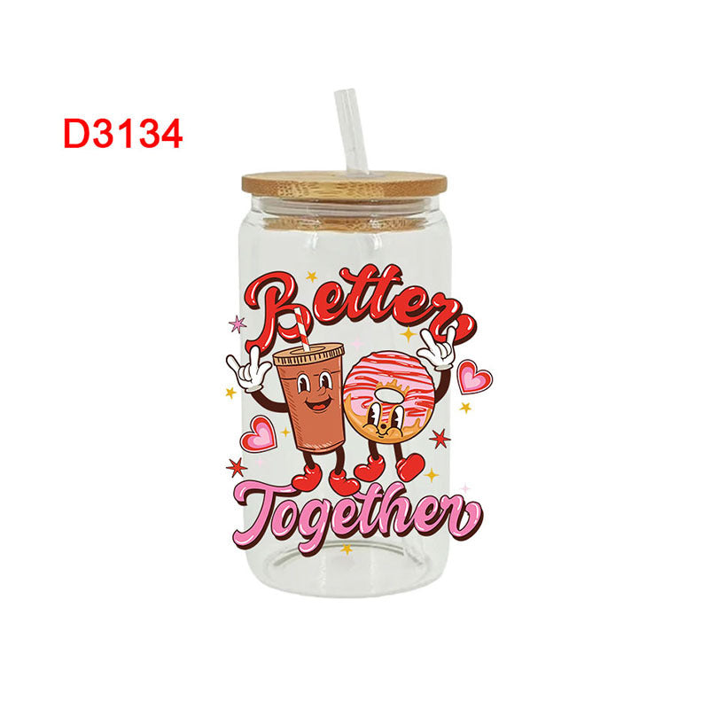 Wholesale Colorful Christmas Tree 16oz Cup UV DTF Wraps