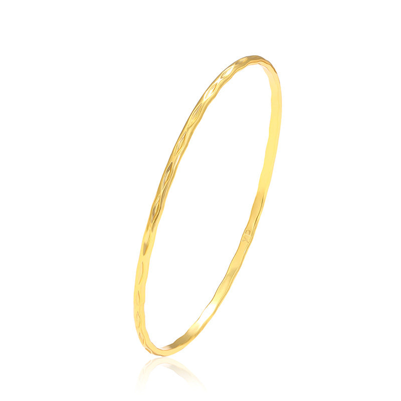 Wholesale 24K Gold-plated Brass Bracelet with A Simple, Fine Circle Simulation Bracelet