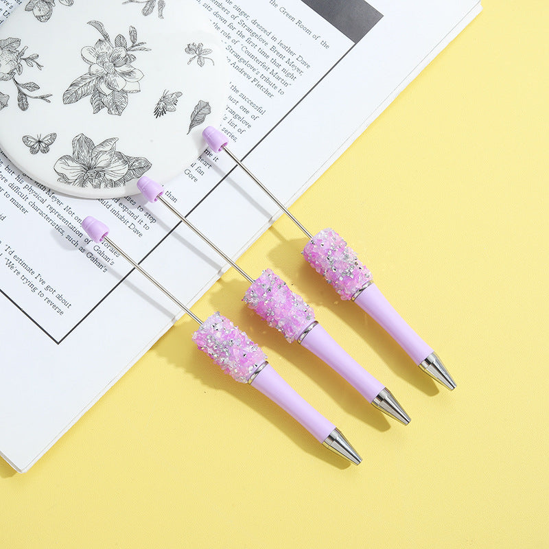 Wholesale 10pcs Beadable Pens Heavy Handmade Full Diamond Chain DIY Ballpoint Pen