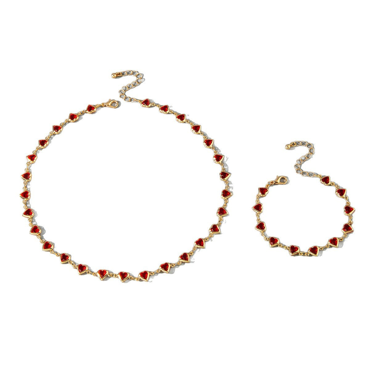 Wholesale Valentine's Day red heart-shaped choker necklace