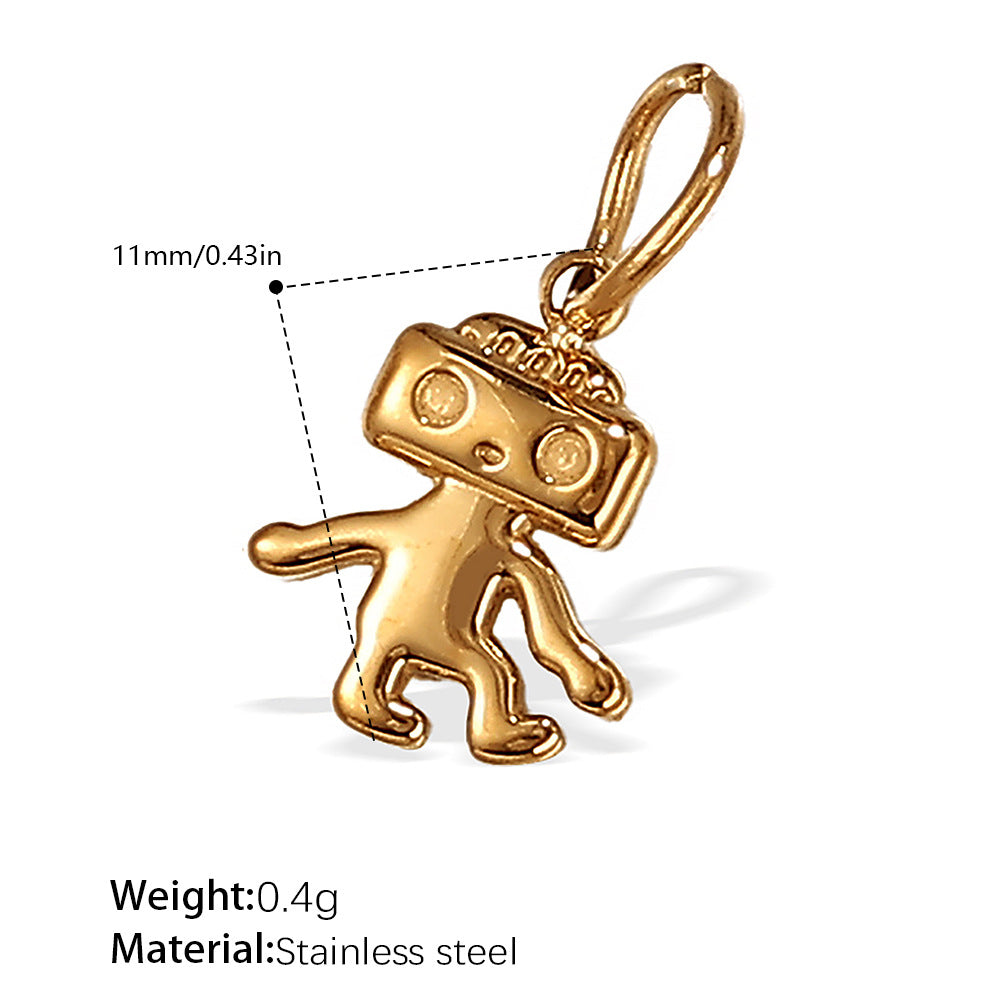 Wholesale Stainless steel 18K gold-plated small DIY key pendant