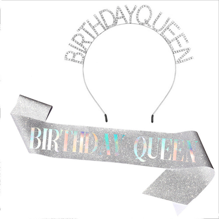 Wholesale BIRTHDAY Party Glitter Colorful Shoulder Belt Ceremony Belt Crown