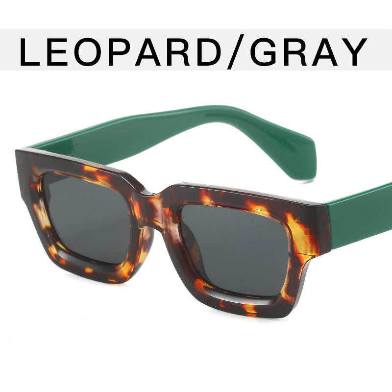 Wholesale Small Square Frame Concave Wide Leg PC Sunglasses