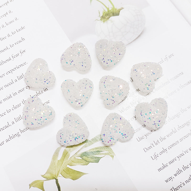 Wholesale Sequined heart-shaped straight hole Acrylic Beads
