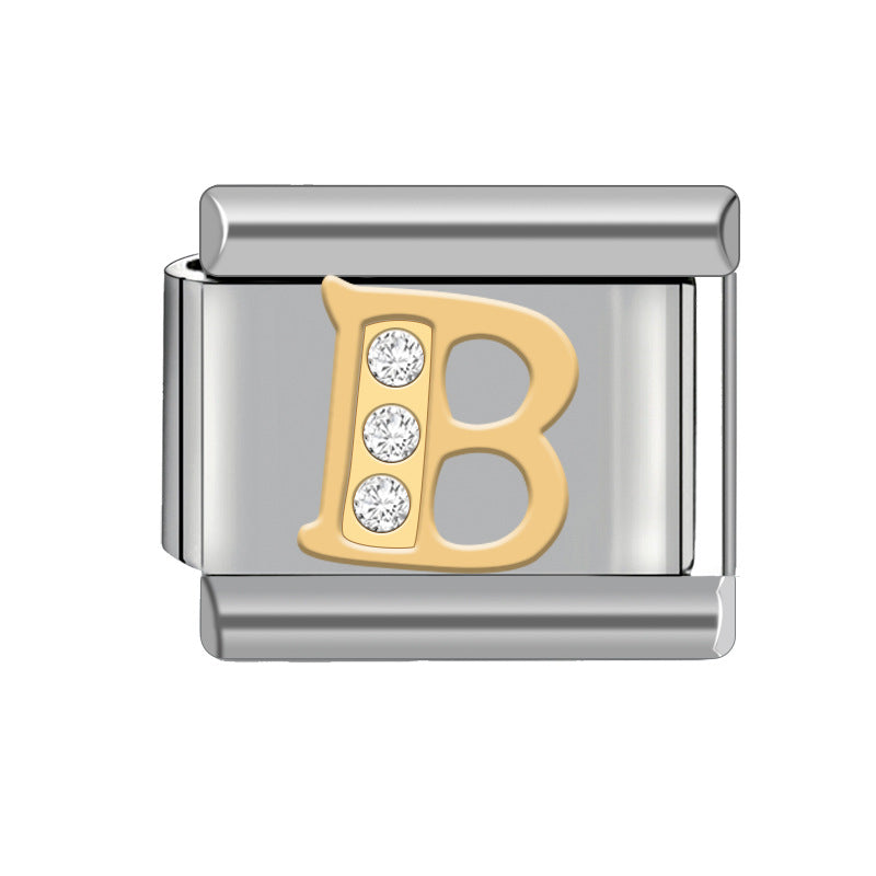 Wholesale Italian Charm Bracelet 9mm DIY Stitched Detachable Monogram Diamond Combination Bracelet