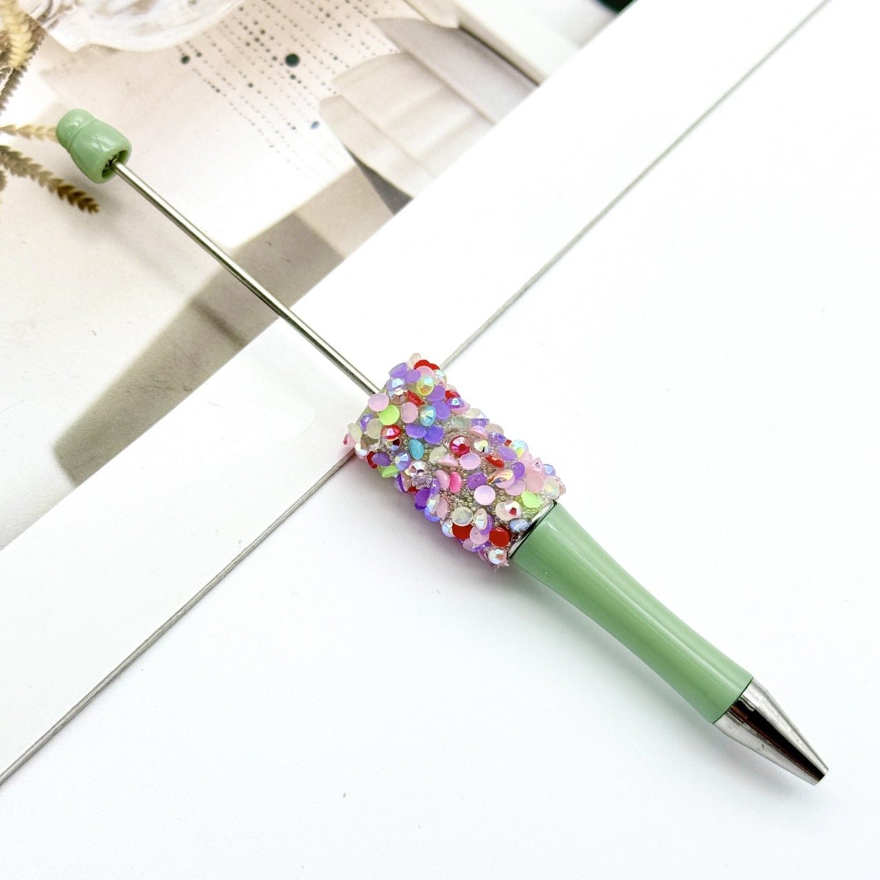 Wholesale DIY Sequin Bead Pen Colorful Resin Ballpoint Pen