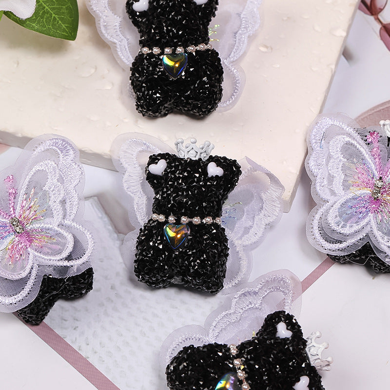 Wholesale 5pcs/pack beaded accessories wings bear sugar beads full diamond beads