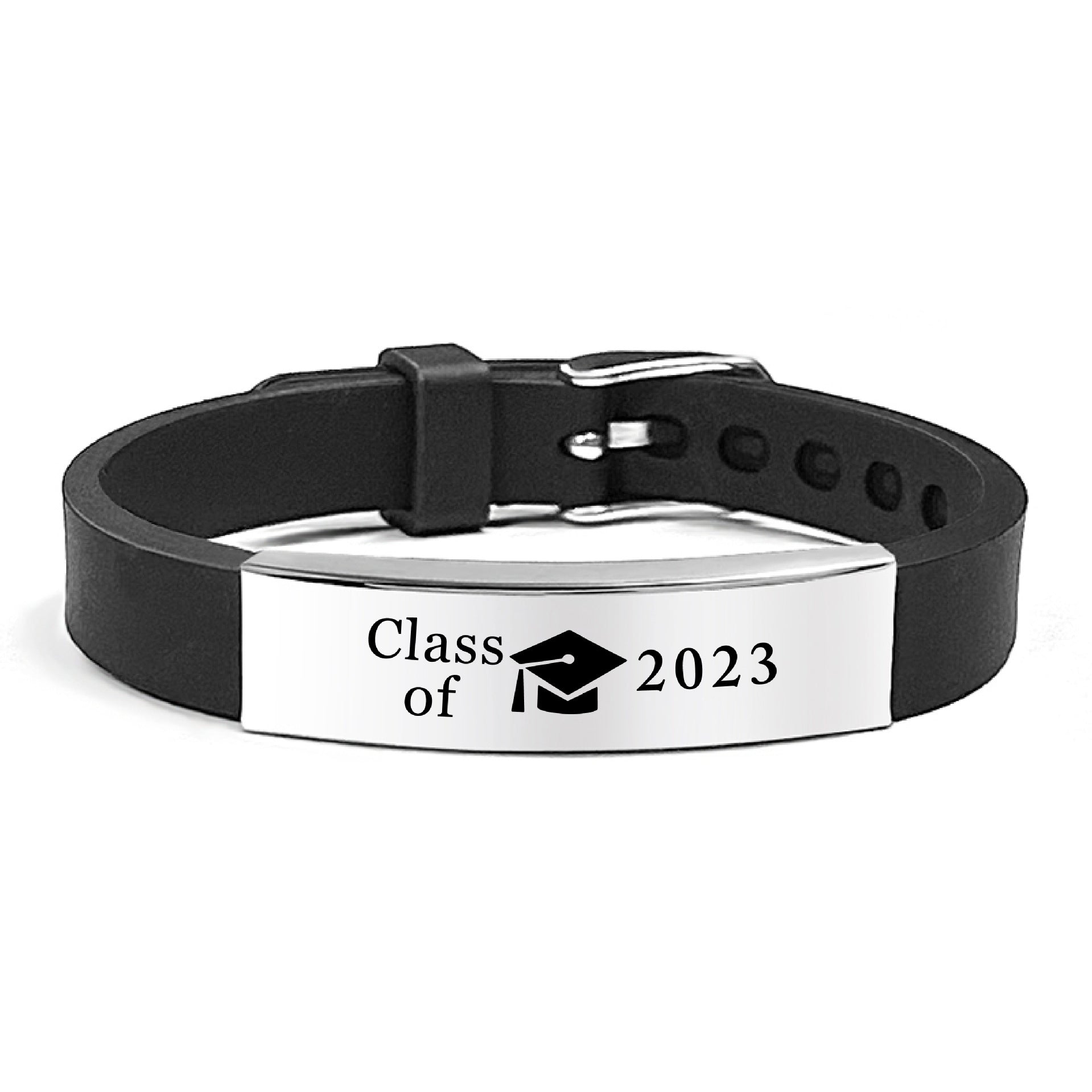 Wholesale Graduation Season Gift Engraved Stainless Steel Silicone Necklace