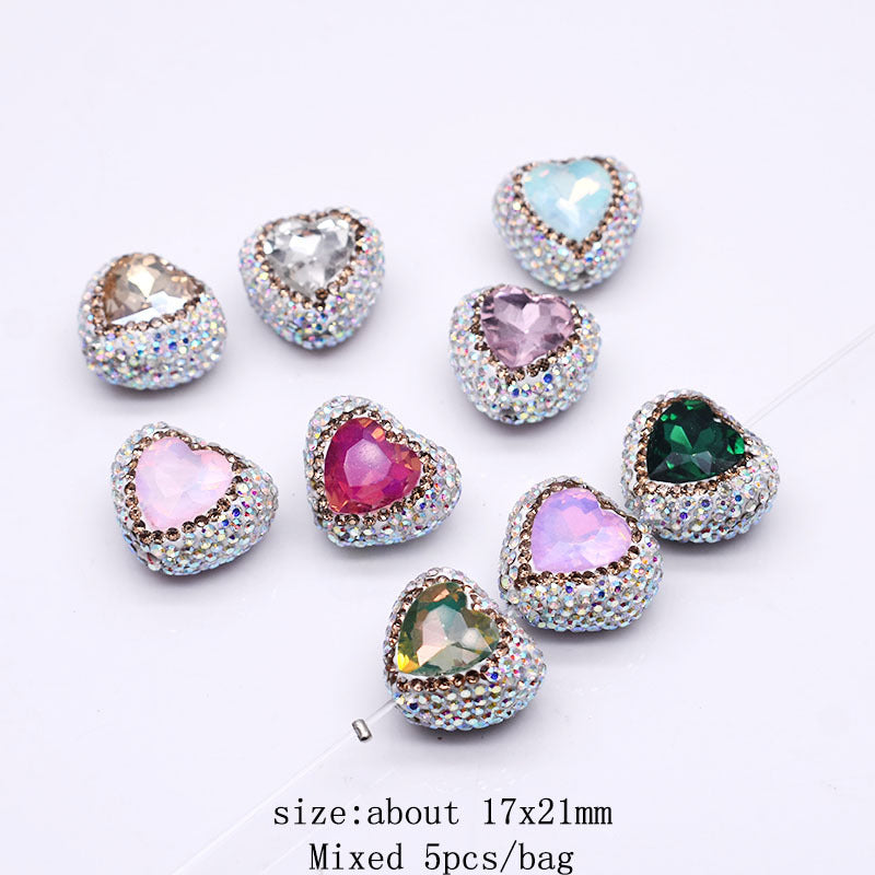 Wholesale 5pcs Clay Heavy Industry Fishtail Zircon Bear Strawberry Beads