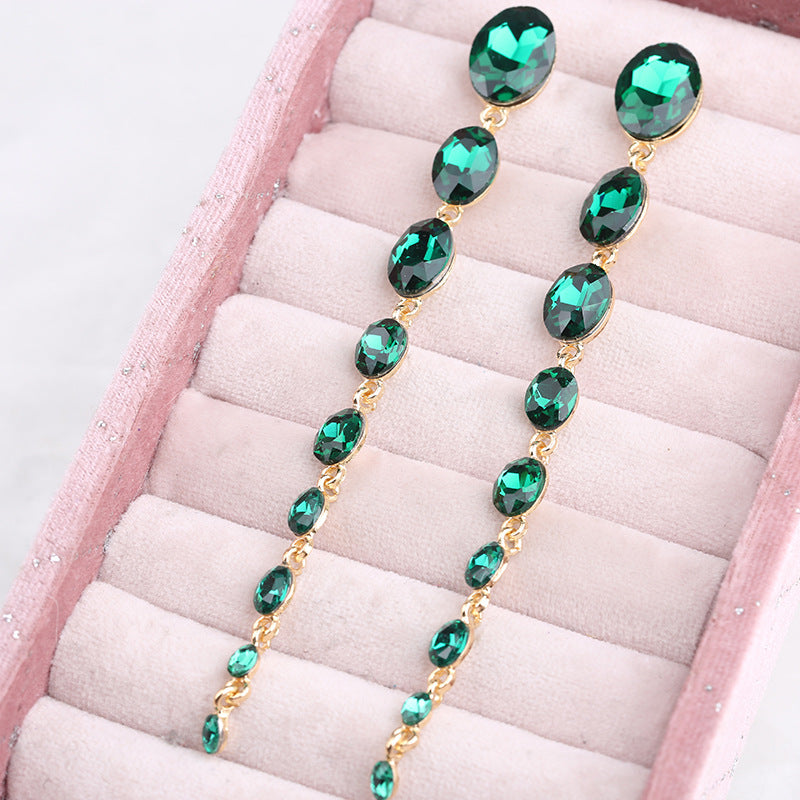 Pendientes al por mayor de cristal extra largo