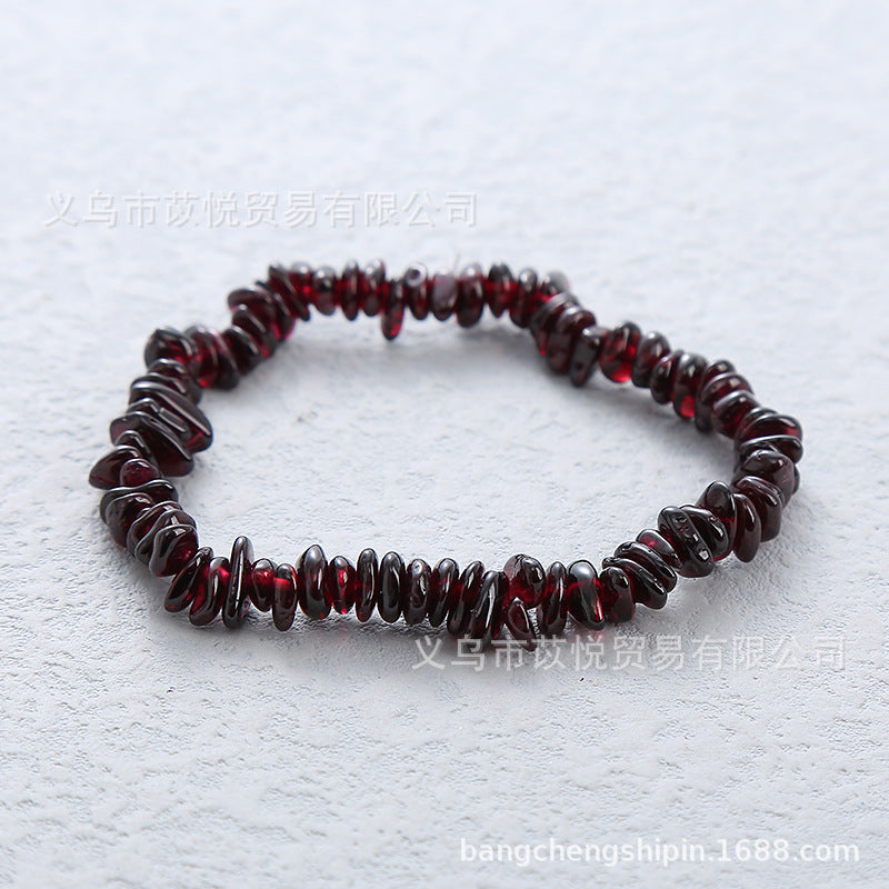 Wholesale 5pcs natural crystal gravel elastic bracelet colorful gravel bracelet