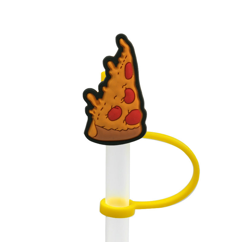 Wholesale 20PCS Cartoon Food and Beverage Silicone Straw Tube Cap Straw Decoration