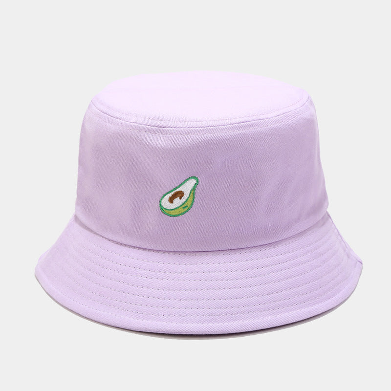 Sombrero de cubo de bordado de aguacate de poliéster al por mayor