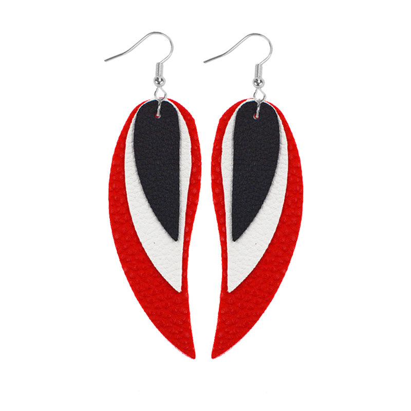 Wholesale Multi-layered Leather Earrings Symmetrical Love Earrings