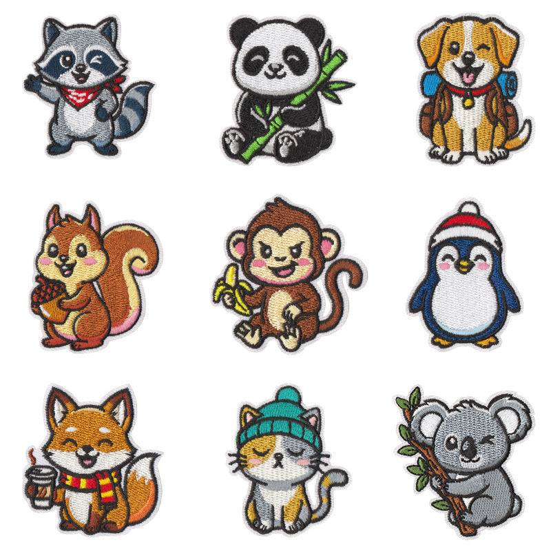 Wholesale Cute Forest Animal Embroidery Patches Set Of 9 Iron On DIY Decorative Accent For Kids Clothing Repair Backpack Hat Decor