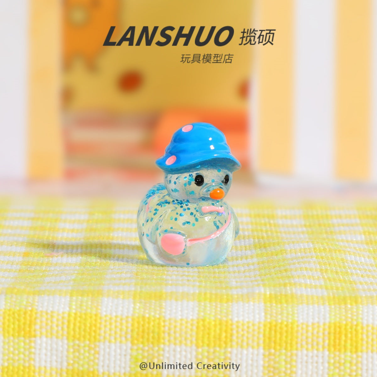 Wholesale cute 3D exquisite glitter hat backpack duck decoration