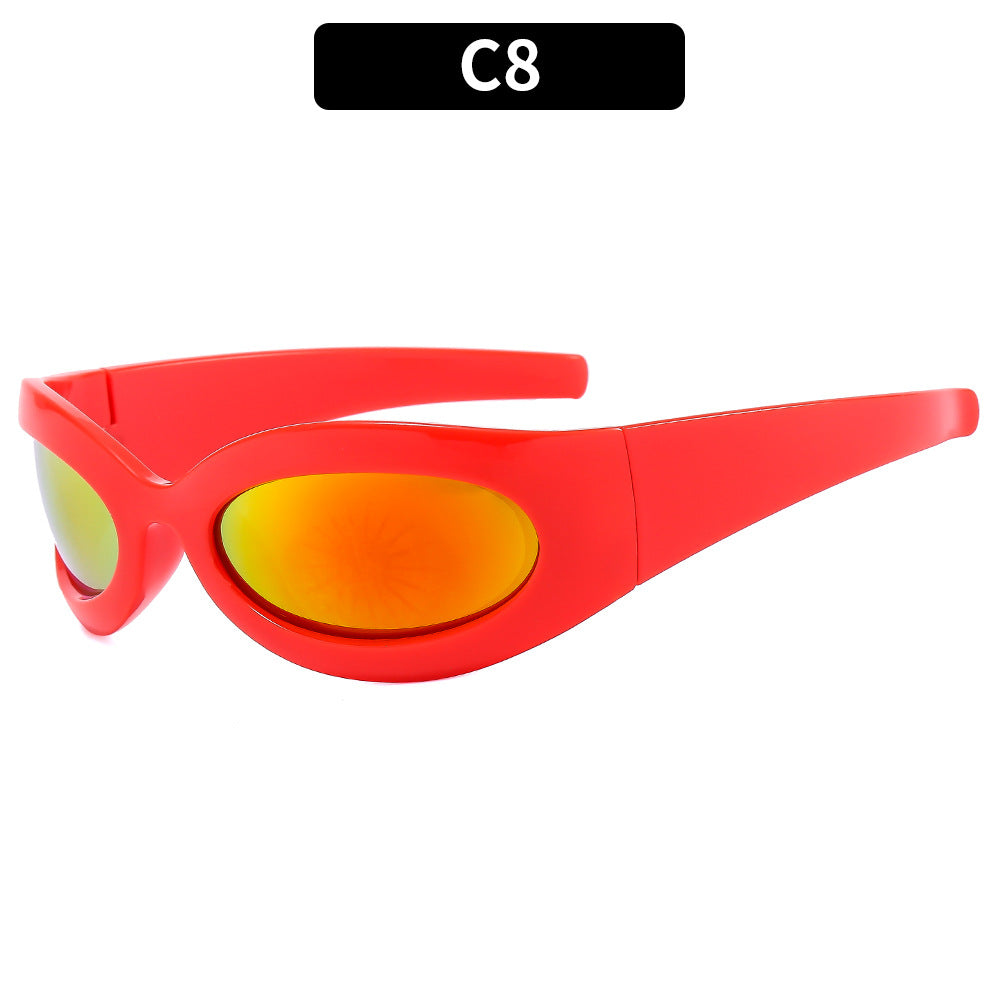 Wholesale Elliptical Futuristic Cycling PC Sunglasses