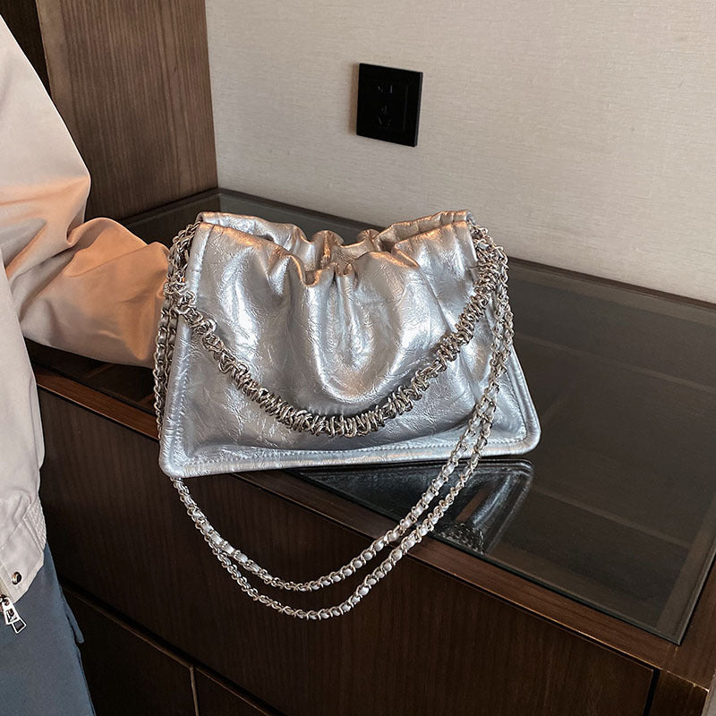 Wholesale 2023 Autumn PU Chain Pleated Cloud Crossbody Bag