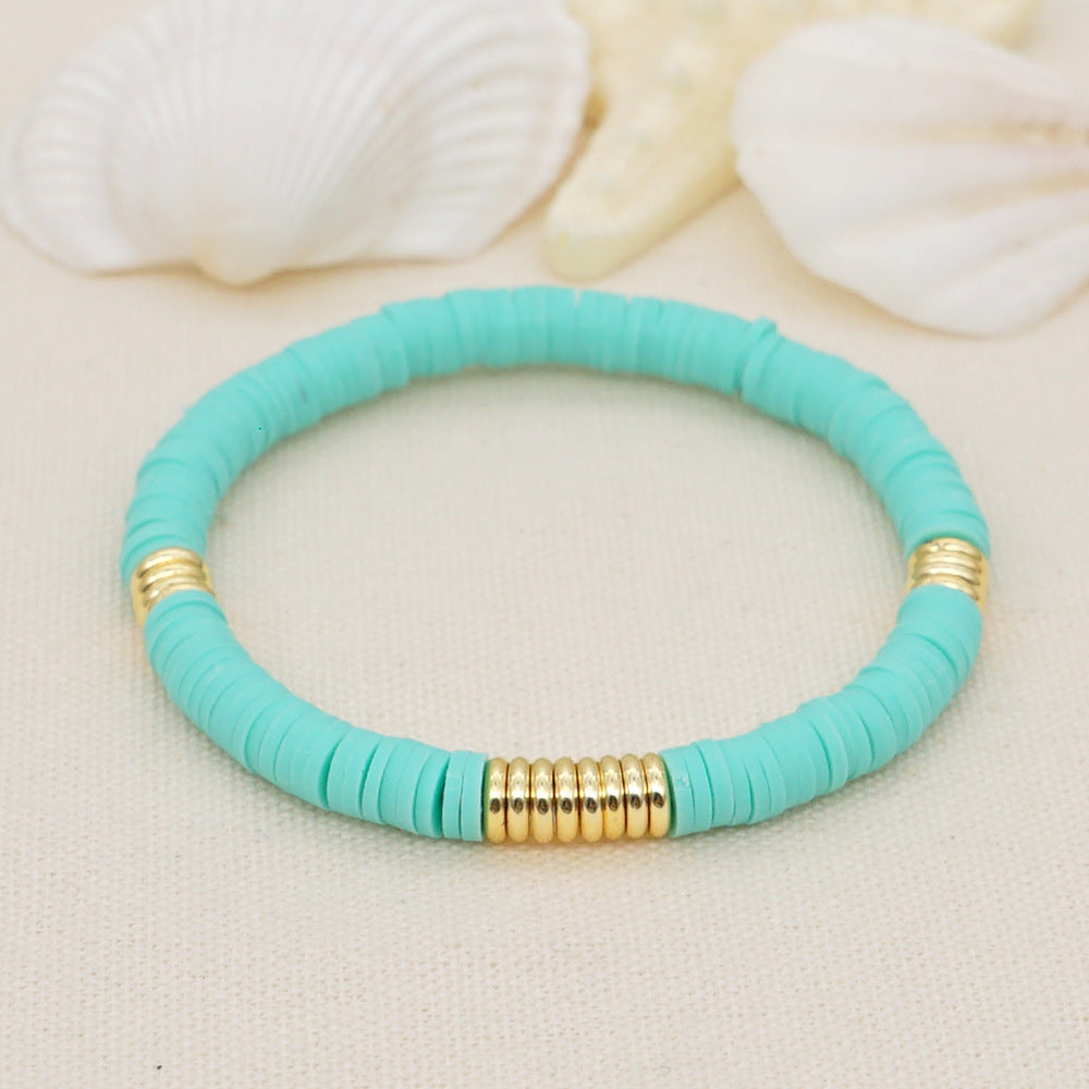 Wholesale 6mm colored polymer clay septa Bracelet