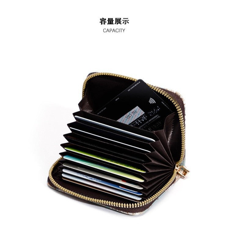 Wholesale printing  card organ storage bag change card clip bag haze silicone beads beaded