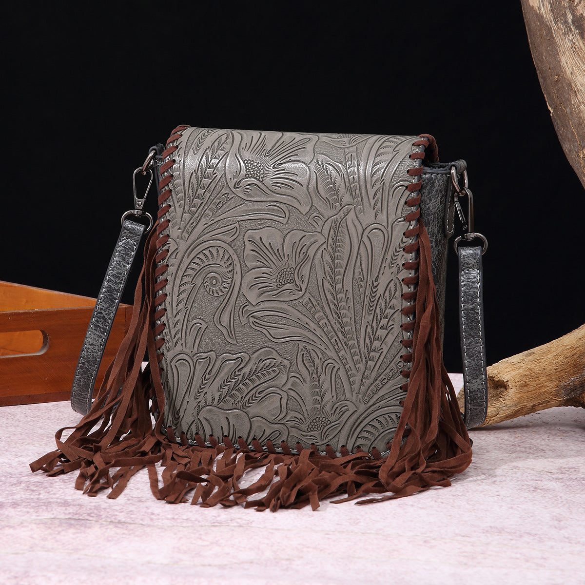Wholesale Bohemian Aztec Leather Carved Shoulder Crossbody Bag