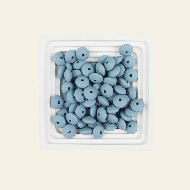 Wholesale  100pcs/pack Silicone single color 12mm abacus beads flat beads