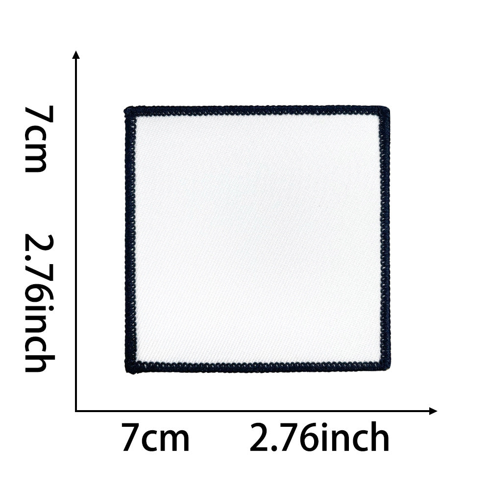 Wholesale Polyester Square Embroidered Badge Blank DIY Cloth Patch 10 Piece Hot Melt Glue For Shoes Hats Boutique Accessory