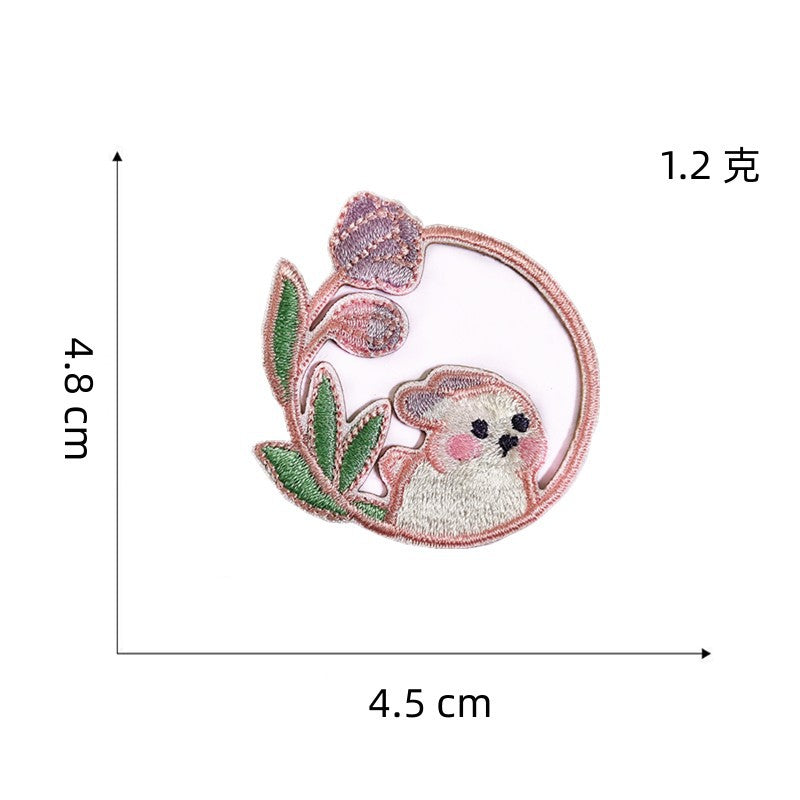 Wholesale DIY Embroidery Cloth Cute Rabbit Self-adhesive Cloth Hat Clothes Patch FS