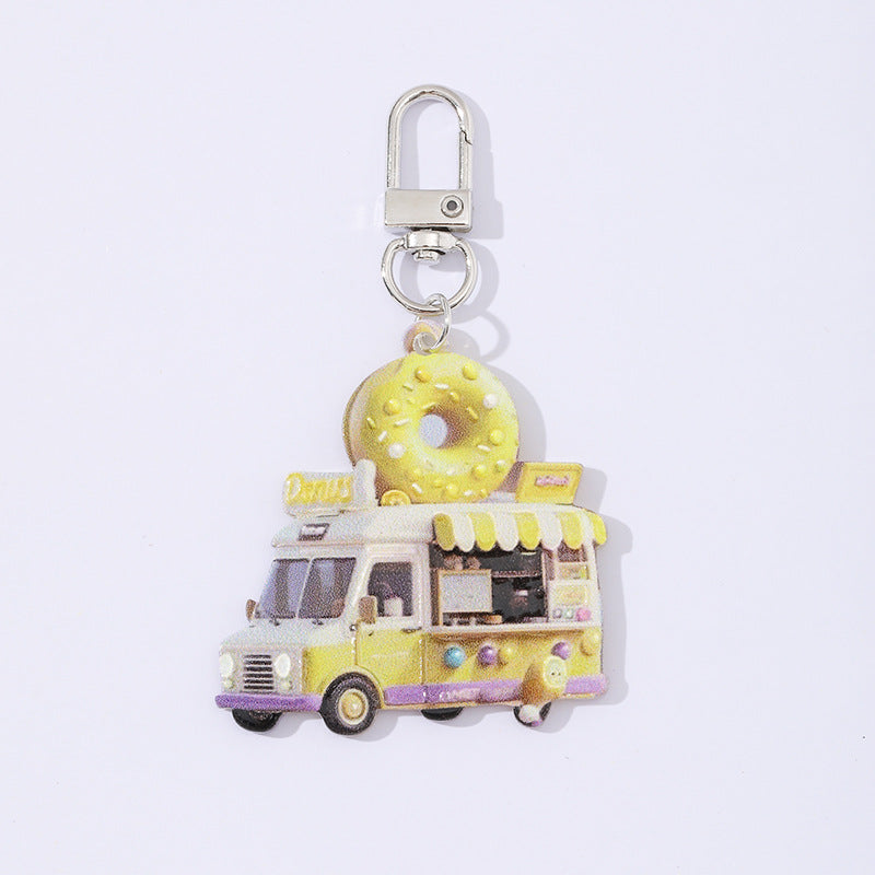 Wholesale 10pcs/ pack cute car donut hanging pendant diy mobile phone chain keychain