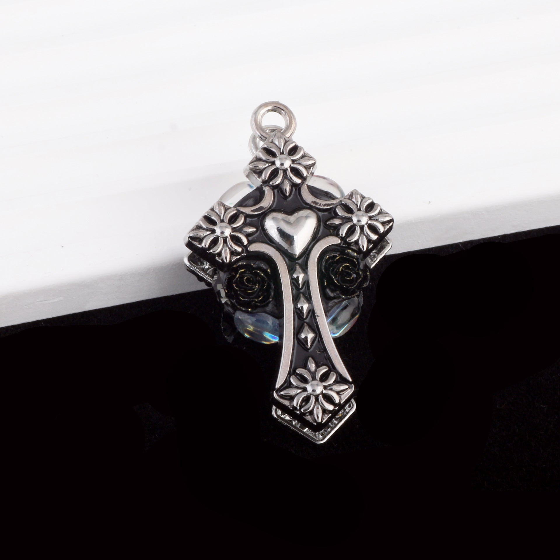 Wholesale Heavy Cross Alloy Clay Ball Straight Hole Beads