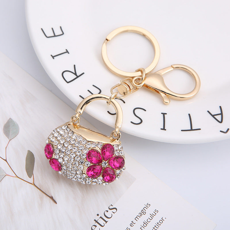 Wholesale Rhinestone Bags Zinc Alloy Car Keychains