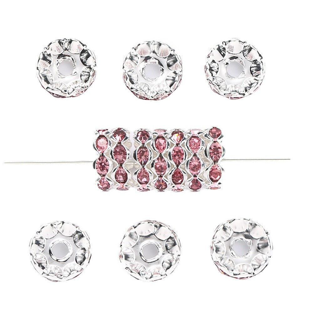 Wholesale 60pcs 12MM Color Wave Rhinestone Diamond Ring Spacer Beads