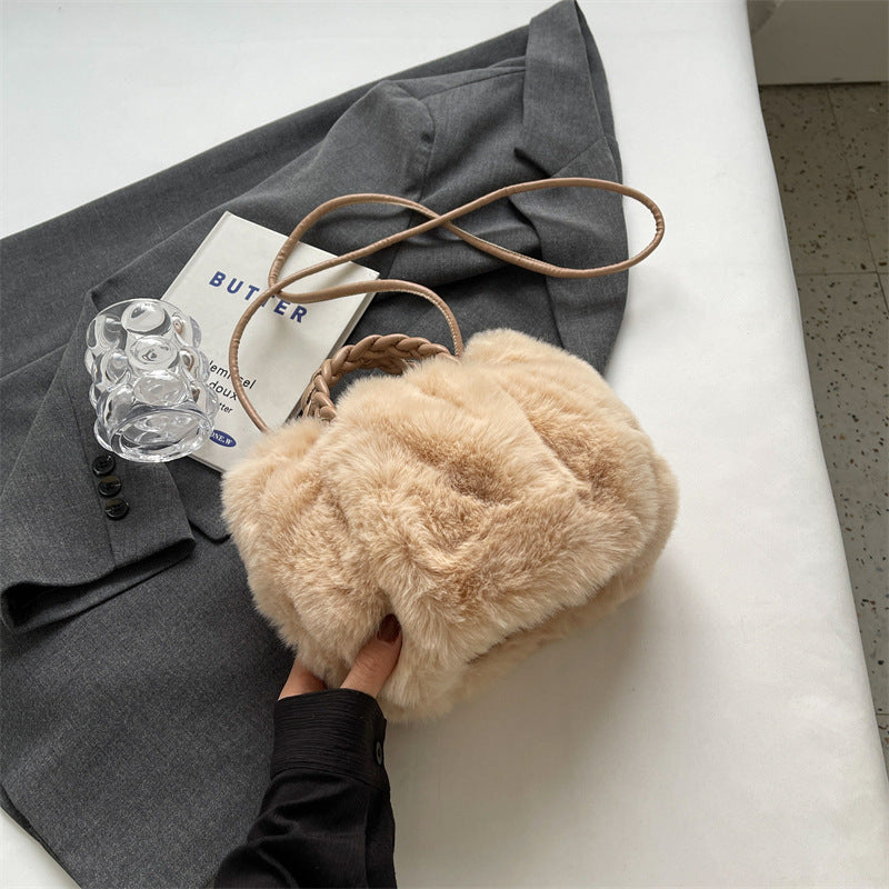 Wholesale Plush Bag Shoulder Crossbody Bag Handheld Plush Tote Bag