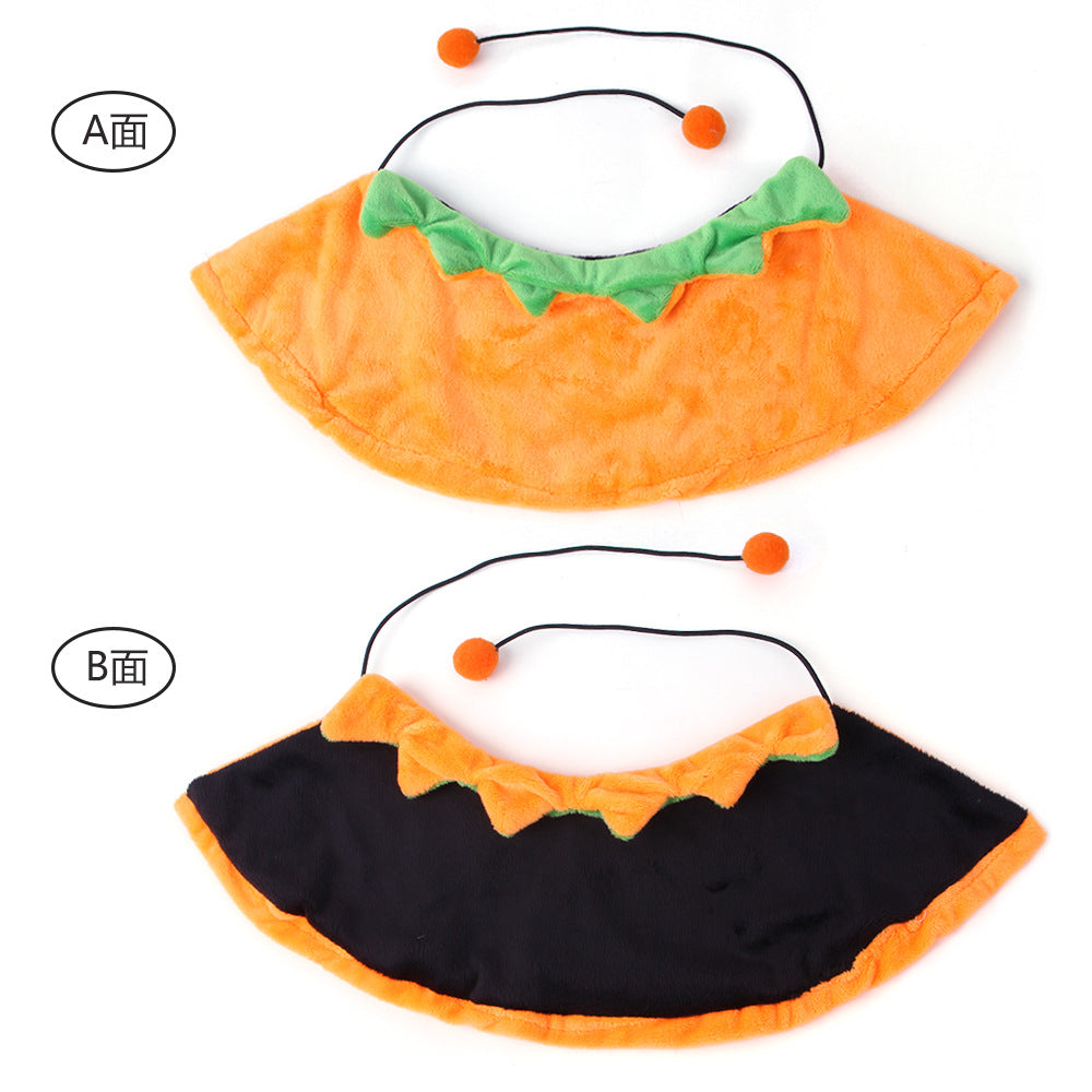 Wholesale 2PCS Double Sided Halloween Pumpkin Pet Plush Cloak