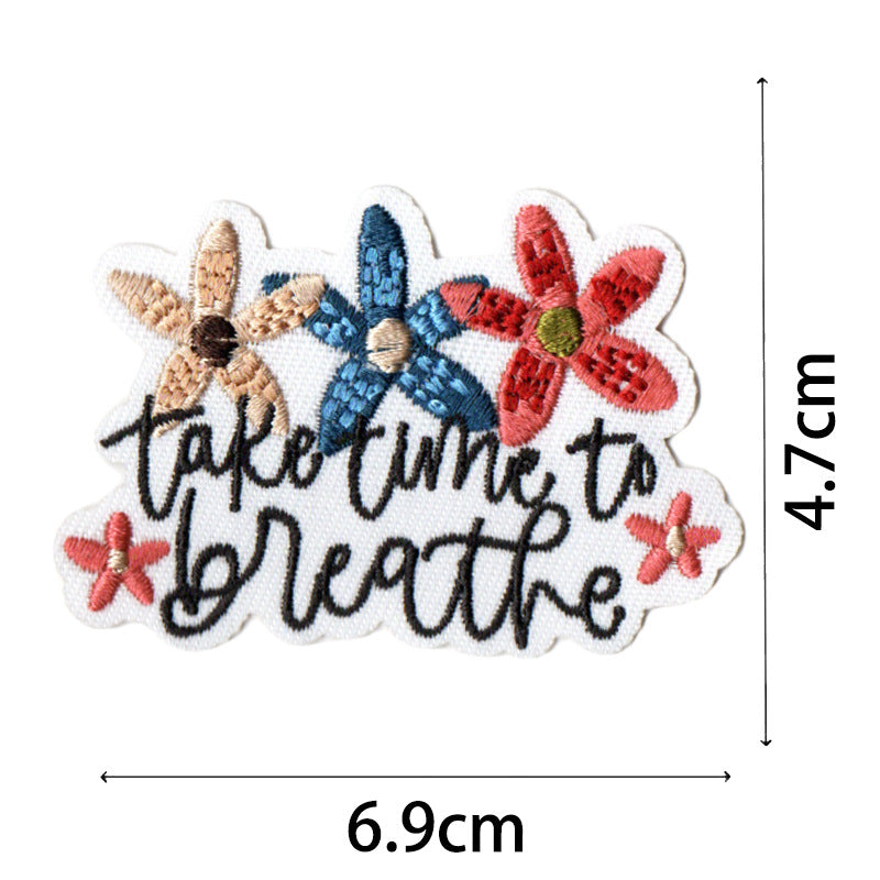 Wholesale Bohemian embroidered fabric patch with positive energy quotes for bags  DIY Patches