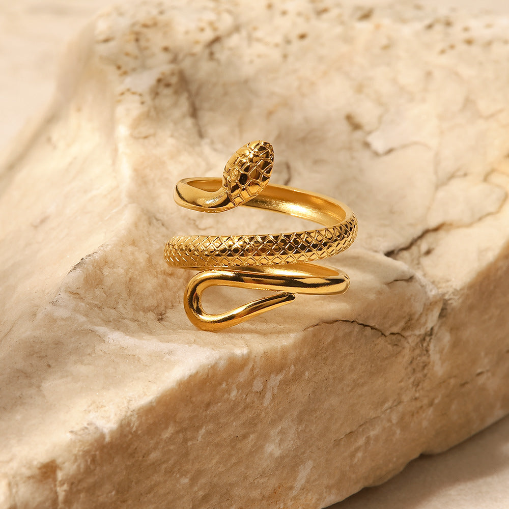 Wholesale Titanium Steel Plated Snake Rings