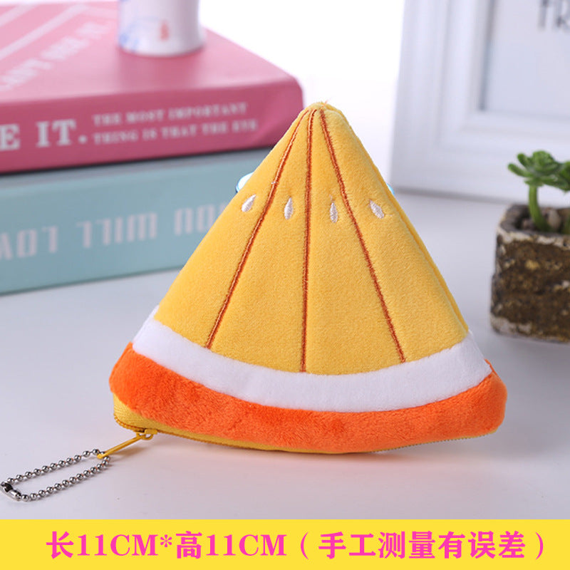 Wholesale Cartoon Fruit Plush Mini Purse Keychain