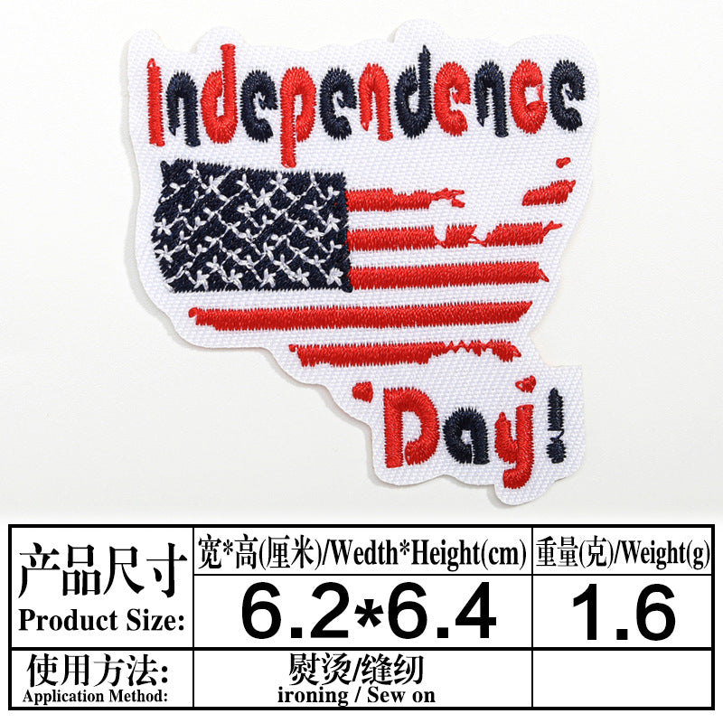 Wholesale Independence Day flag colorful and diverse embroidery DIY patches