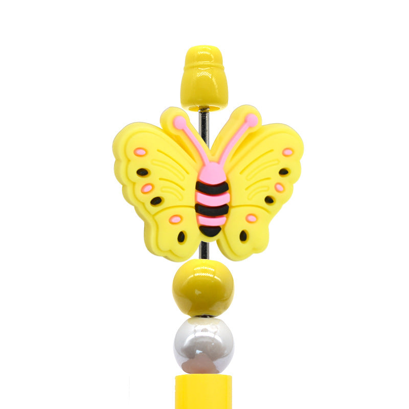 Wholesale Random 100pcs/pack  Cartoon Butterfly Flower Beads Focal Beads