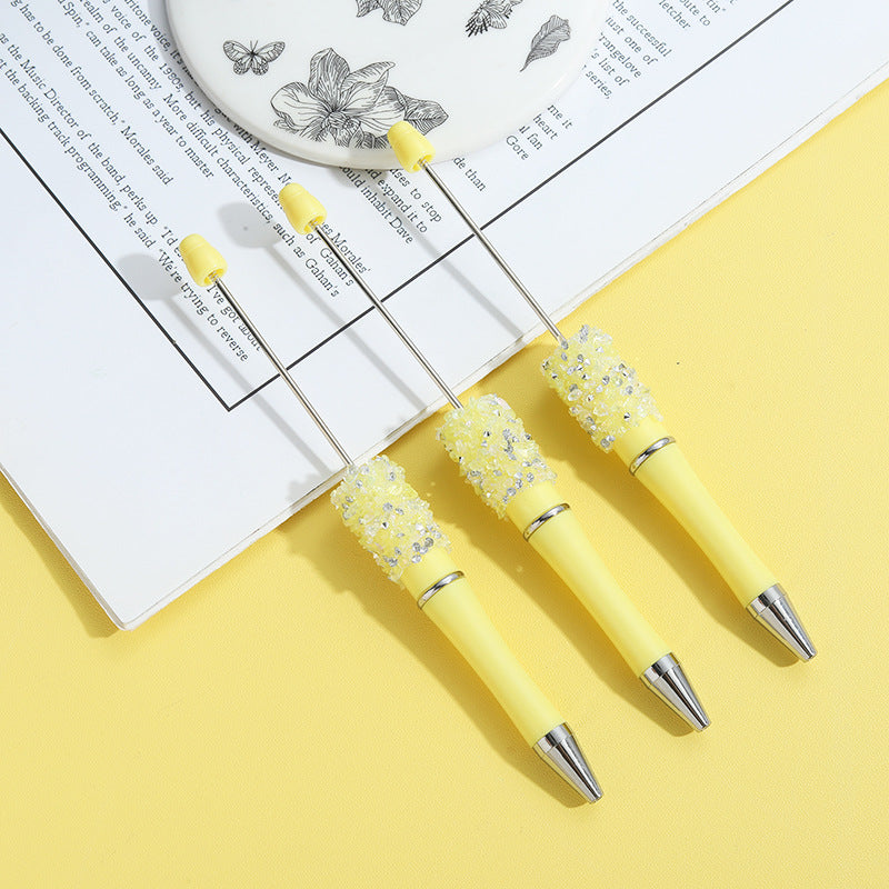 Wholesale 10pcs Beadable Pens Heavy Handmade Full Diamond Chain DIY Ballpoint Pen