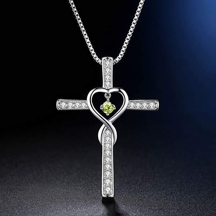 Wholesale Cross religious faith inlaid zircon pendant necklace