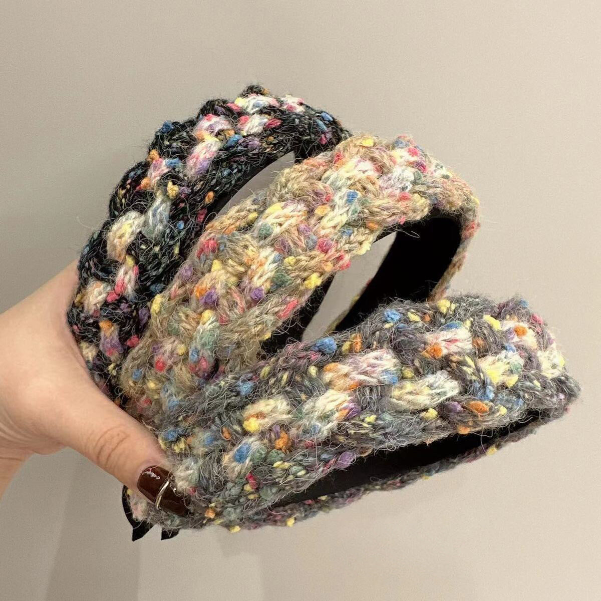 Wholesale Color Knitted Wool Wide Edition Hair Hoops