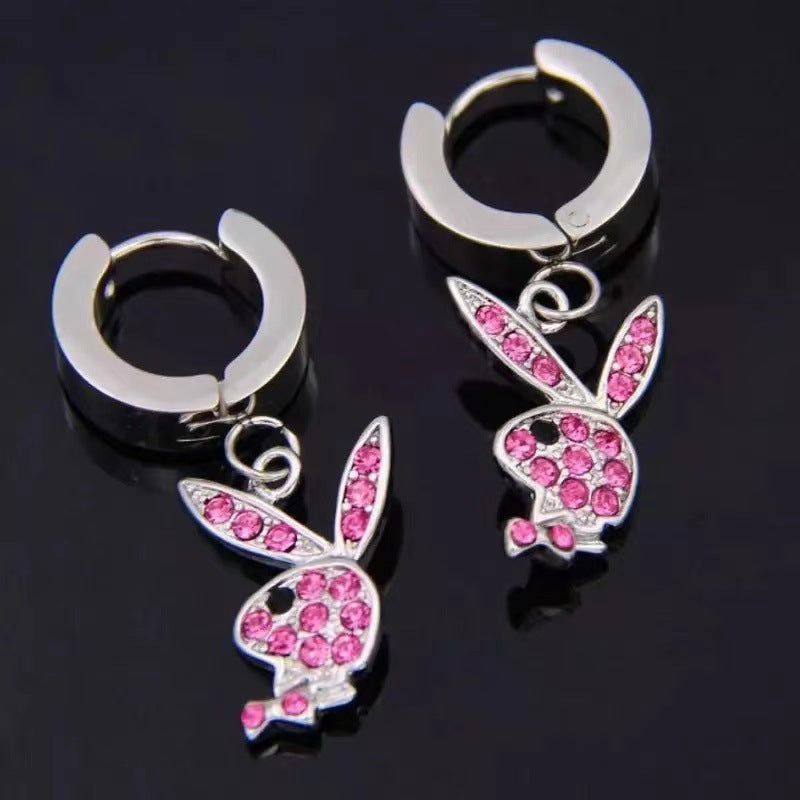 Wholesale Stainless Steel Rabbit Punk Style Rabbit Earrings