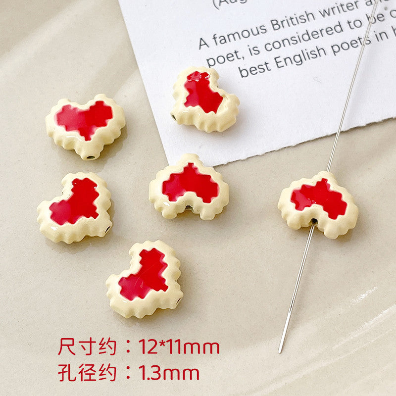 Wholesale 10pcs Dopamine Christmas Series Colorful Love Gift Box Beads