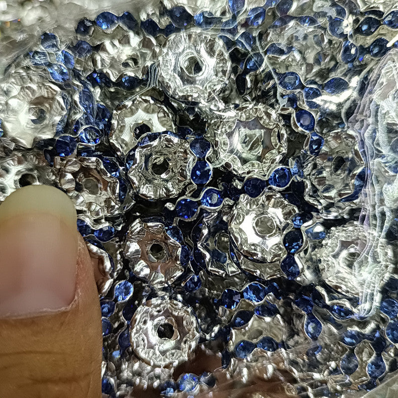 Wholesale 200pcs 12mm Colored Diamond Spacer Round Spacer Beads DIY Handmade Colored Diamond Beads