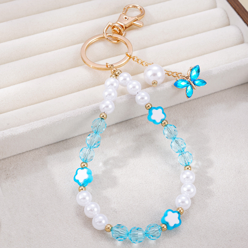 Wholesale Handmade Beaded Accessories English Letter Keychain