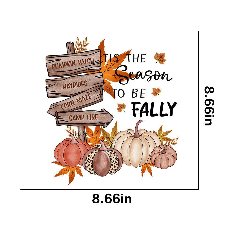 Wholesale 10pcs/pack Golden Autumn Pumpkin T-shirt Thermal Transfer Hot Stamping