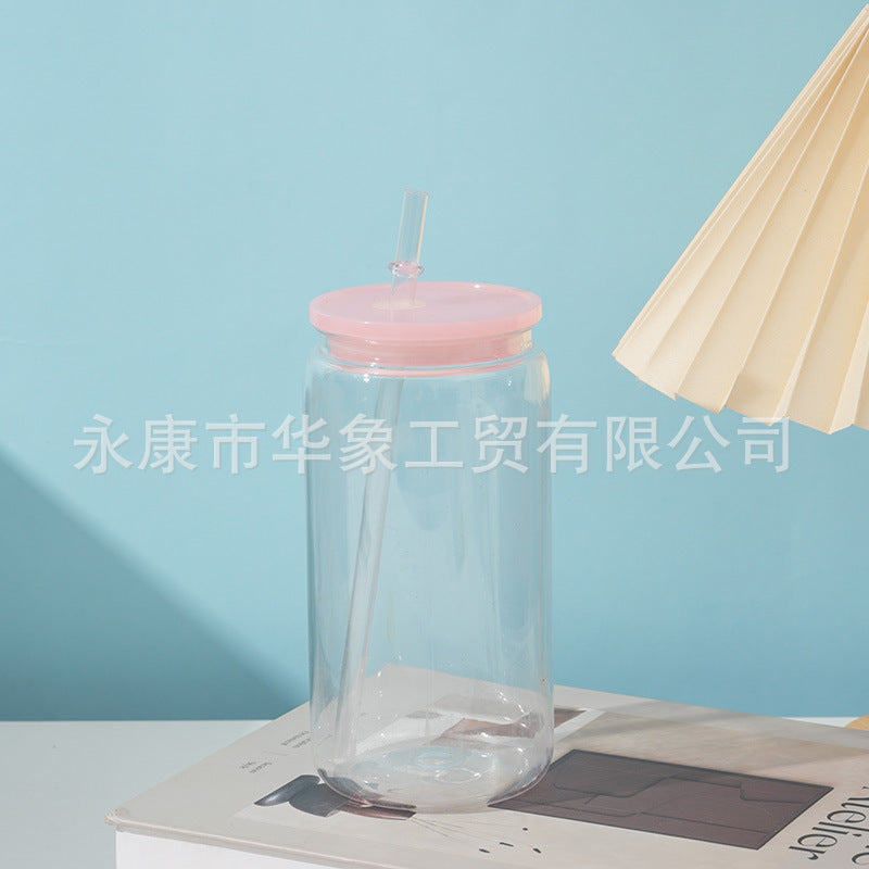 Wholesale PC plastic cup 16oz jelly colored single-layer plastic cup