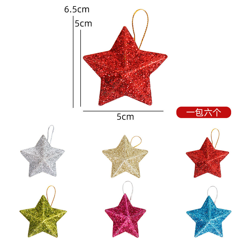 Wholesale Christmas decorations gold powder five-pointed star pendant