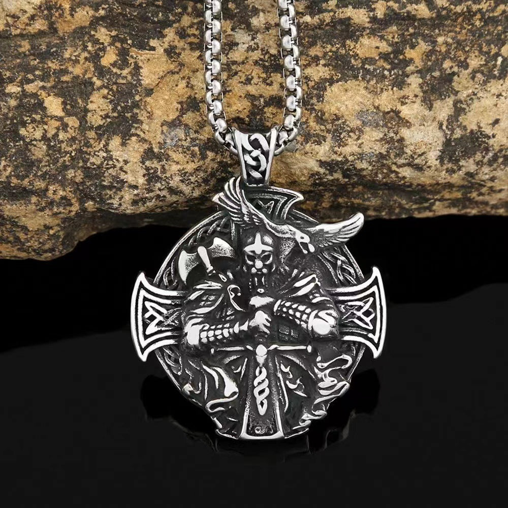 Wholesale Fashion  Hip-Hop Necklace for Men, Personalized Punk Style Steel Chain Pendan